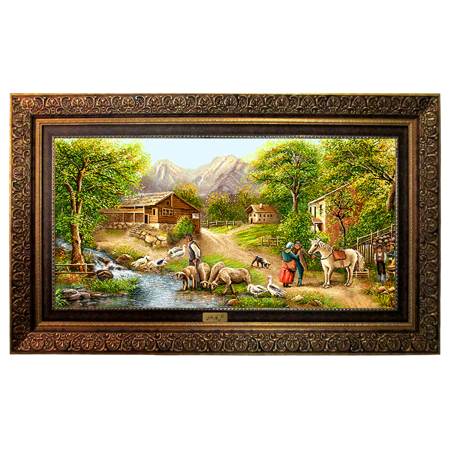 تابلو فرش ماشینی نقش نگار رضوی طرح منظره کد 729CB تابلو فرش ماشینی نقش نگار رضوی طرح منظره کد 729CB