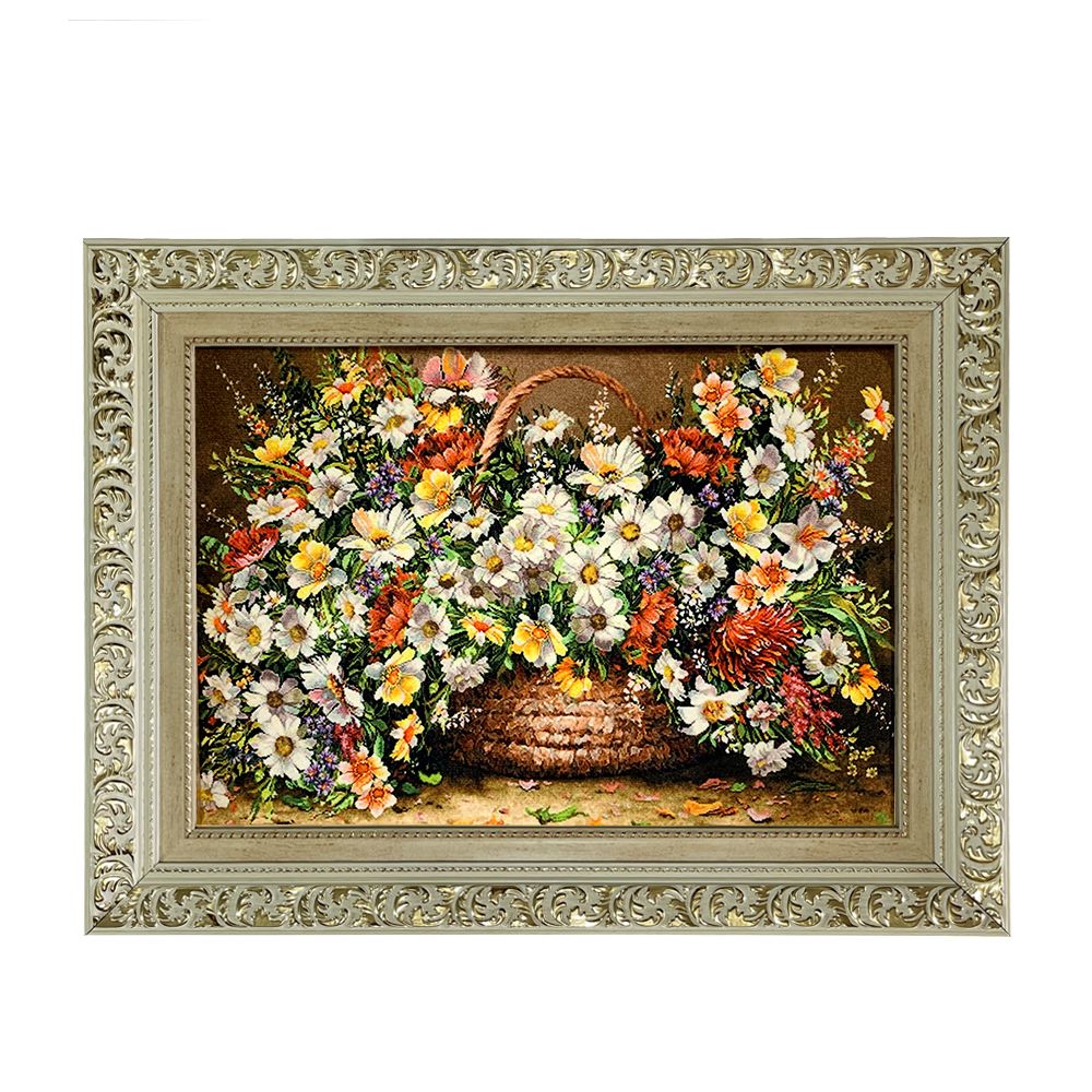 تابلو فرش ماشینی طرح دستبافت مدل سبد گل کد 7581 تابلو فرش ماشینی طرح دستبافت مدل سبد گل کد 7581